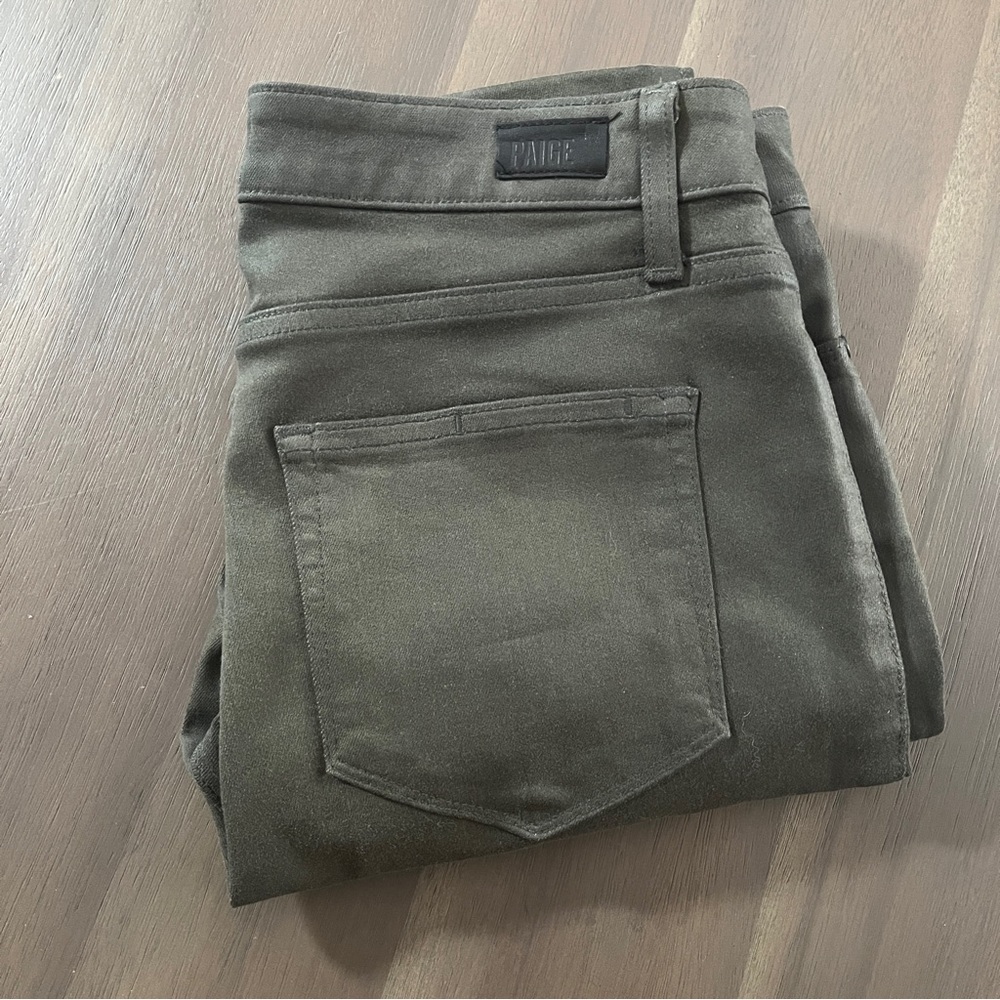 Paige Olive Green Grey Jeans